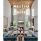 Modern Chandelier 60 In. 30-Light Gold Wagon Wheel Chandelier for Dinning Room, Foyer, Living Room, Staircase