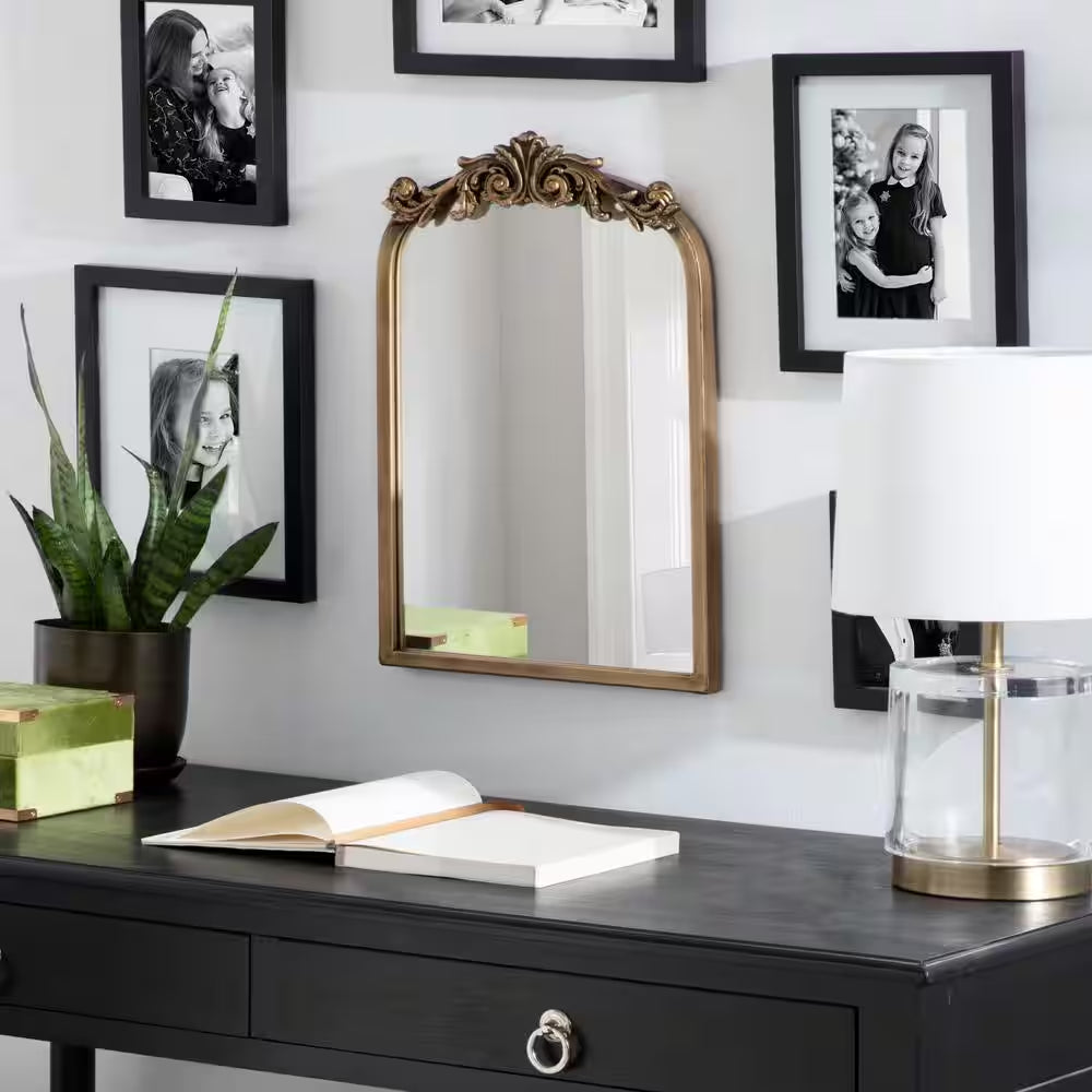 Arendahl 17.87 In. X 12 In. Traditional Arch Gold Framed Decorative Wall Mirror