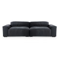 Luxury Minimalist Black Leather Sofa