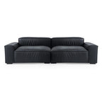 Luxury Minimalist Black Leather Sofa
