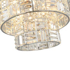 Luz 11-Light Tired round Crystal Chandelier Chrome Finish round with Mosaic Crystal for Living Room and Kitchen