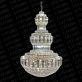 Golden Era Grand Cascade Fountain Smoky Gray&Clear Crystal Chandelier for High-Ceiling