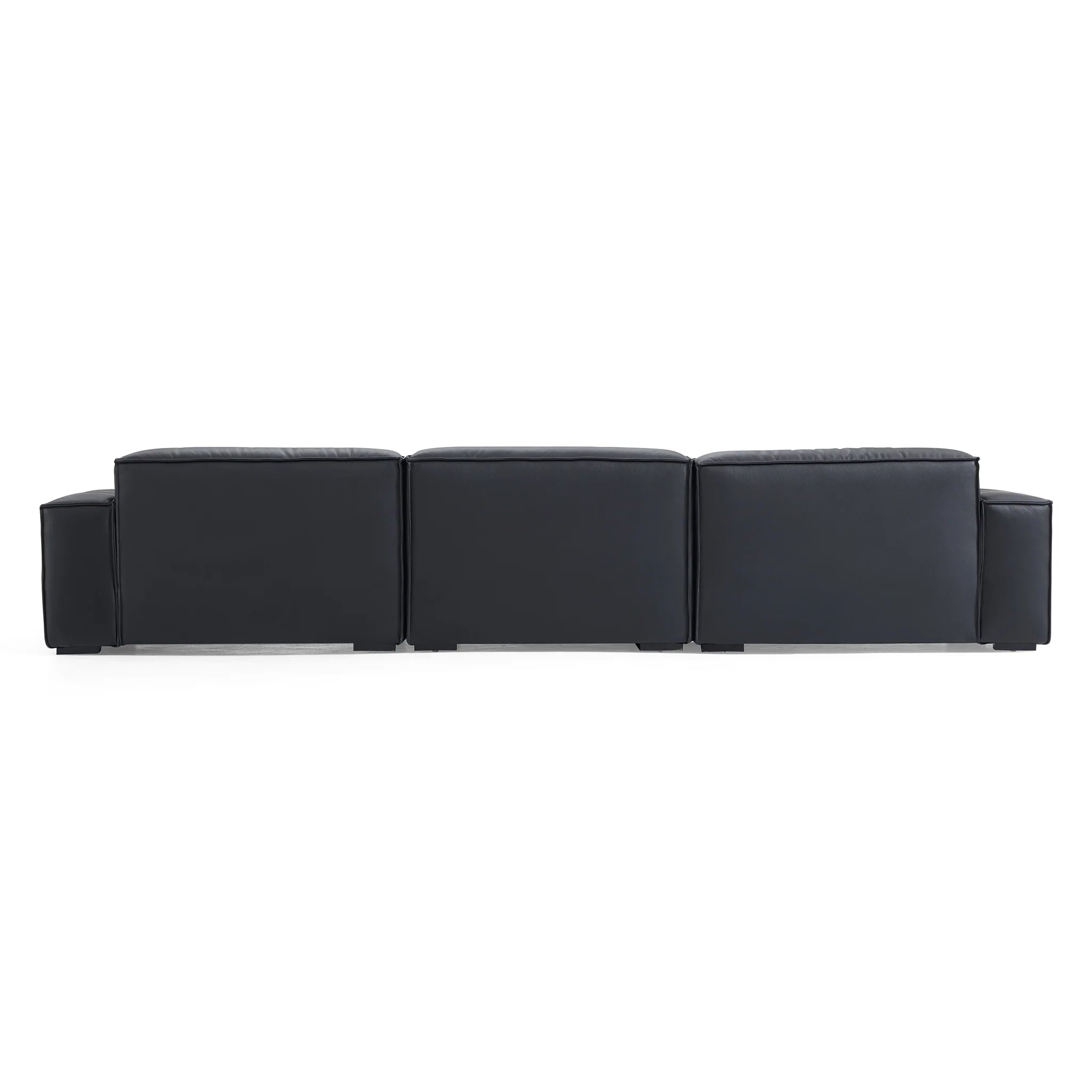 Luxury Minimalist Black Leather Sofa