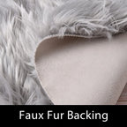 Faux Sheepskin Rug Fur Area Rugs Grey 10X12 Fluffy Rug Washable Rugs for Living Room and Bedroom Shag Rug Fluzzy Rug