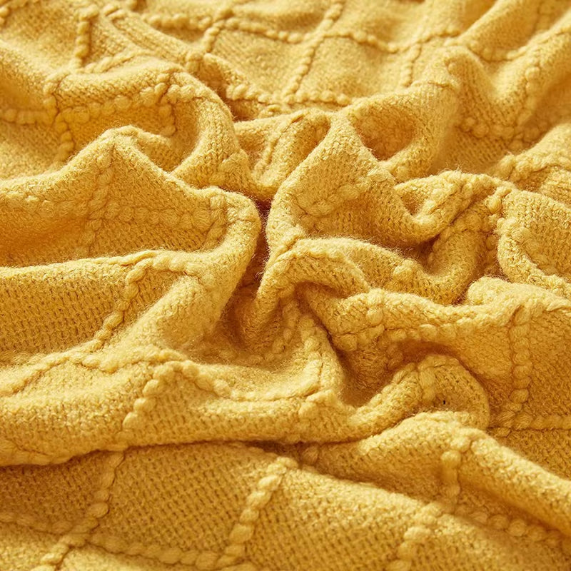 Soft Cozy Vintage Textured Knitted Throw Blankets with Tassels Lightweight Decorative Throws Farmhouse Woven Blanket for Adults