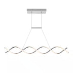 DNA Linear 16-Watt 1-Light Modern Chrome Integrated LED Hanging Pendant Light Fixture for Dining Room or Kitchen