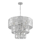 Luz 11-Light Tired round Crystal Chandelier Chrome Finish round with Mosaic Crystal for Living Room and Kitchen