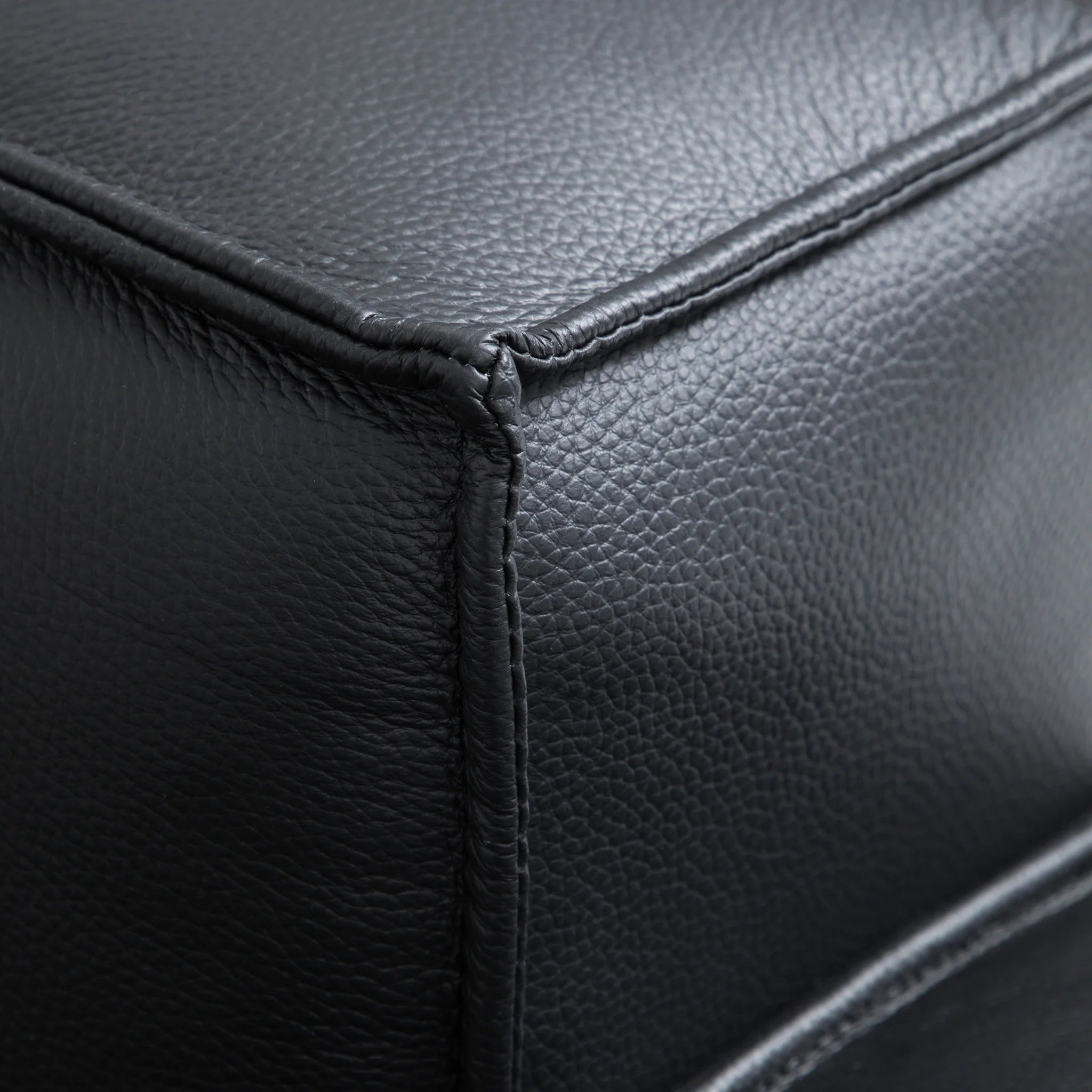 Luxury Minimalist Black Leather Sofa