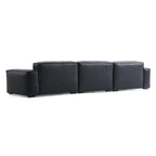 Luxury Minimalist Black Leather Sofa