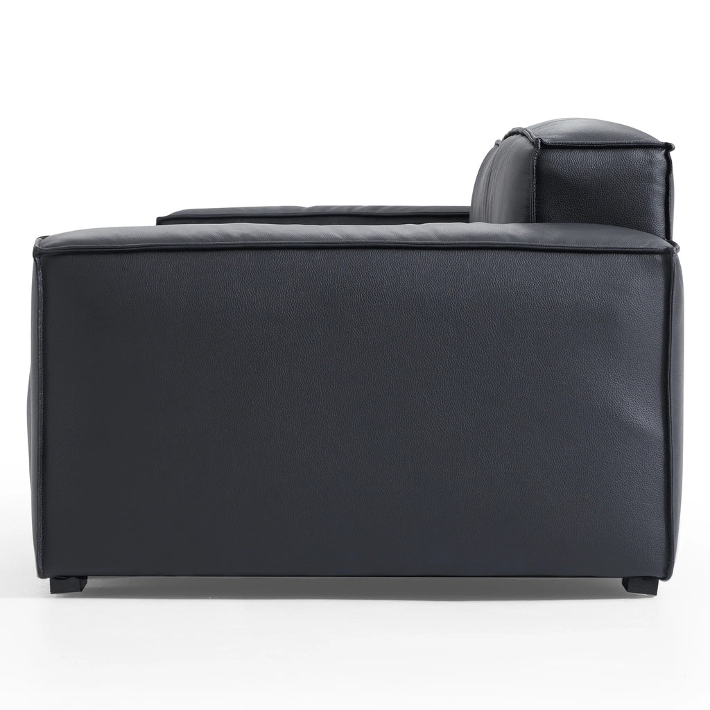 Luxury Minimalist Black Leather Sofa