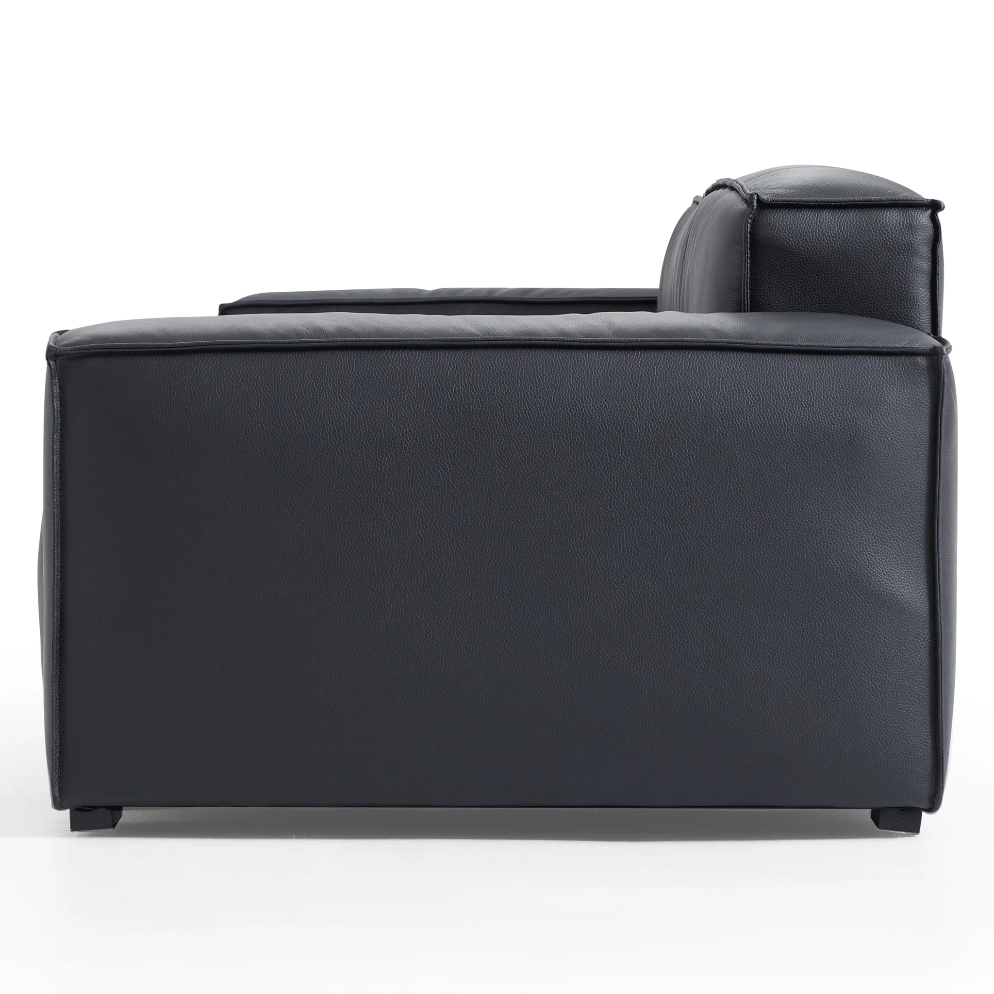 Luxury Minimalist Black Leather Sofa