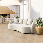 Kaly 90.6'' Wide Curved Aluminum Patio Sofa with Cushions