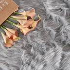 Faux Sheepskin Rug Fur Area Rugs Grey 10X12 Fluffy Rug Washable Rugs for Living Room and Bedroom Shag Rug Fluzzy Rug
