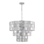 Luz 11-Light Tired round Crystal Chandelier Chrome Finish round with Mosaic Crystal for Living Room and Kitchen