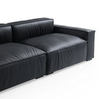 Luxury Minimalist Black Leather Sofa
