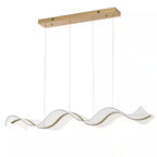 47.24 In. Modern 1-Light Gold 40-Watt Wave-Shaped Integrated LED Pendant Light Acrylic Linear Chandeliers
