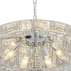 Luz 11-Light Tired round Crystal Chandelier Chrome Finish round with Mosaic Crystal for Living Room and Kitchen