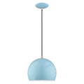 Branbury 1-Light Shiny Baby Blue Globe Pendant