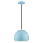 Branbury 1-Light Shiny Baby Blue Globe Pendant