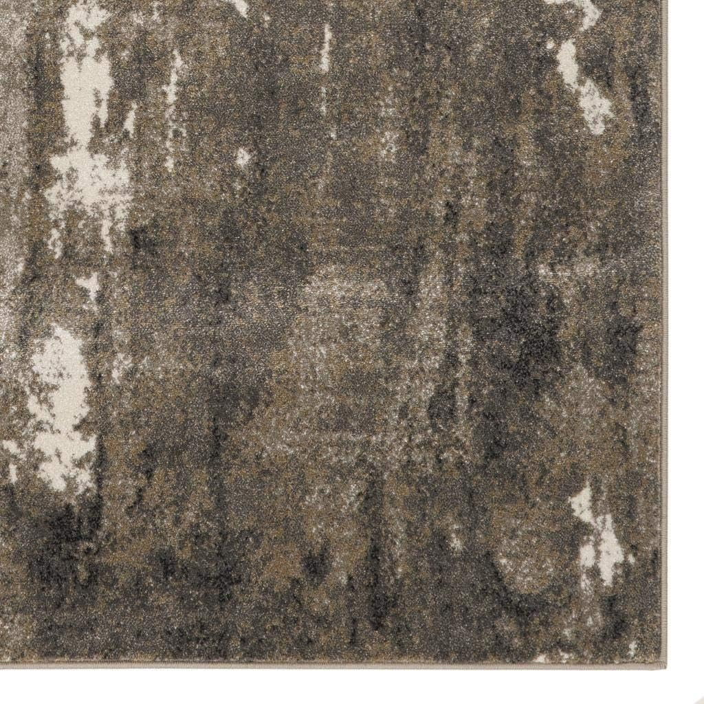 Lagos Collection Beige 4X5 Abstract Area Rug
