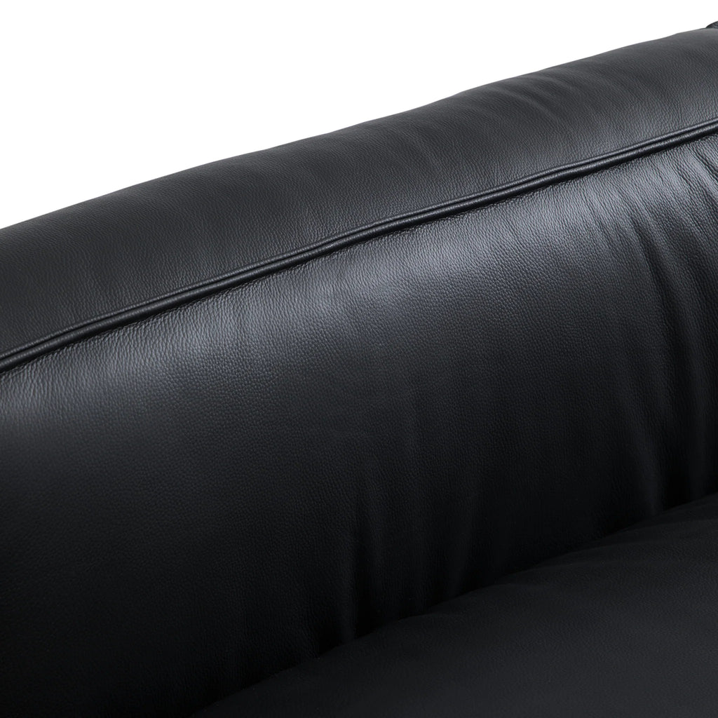Luxury Minimalist Black Leather Sofa