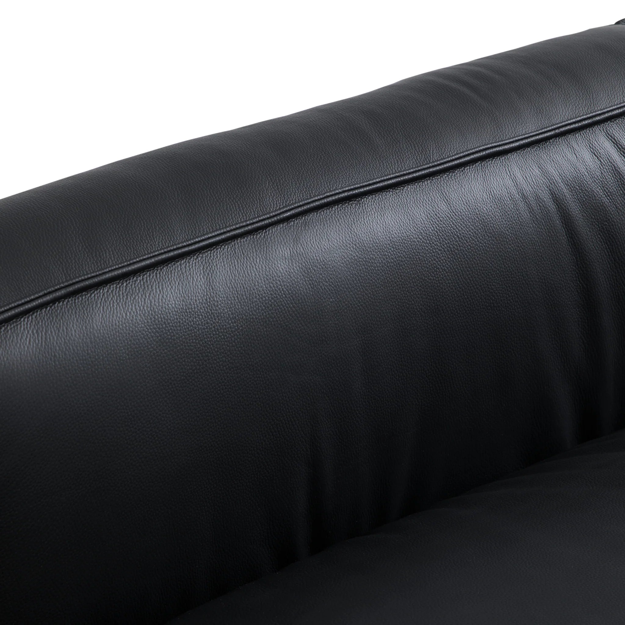 Luxury Minimalist Black Leather Sofa