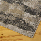 Lagos Collection Beige 4X5 Abstract Area Rug