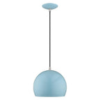 Branbury 1-Light Shiny Baby Blue Globe Pendant