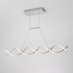 DNA Linear 16-Watt 1-Light Modern Chrome Integrated LED Hanging Pendant Light Fixture for Dining Room or Kitchen