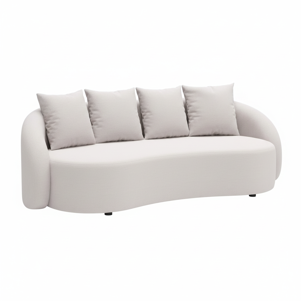 Kaly 90.6'' Wide Curved Aluminum Patio Sofa with Cushions