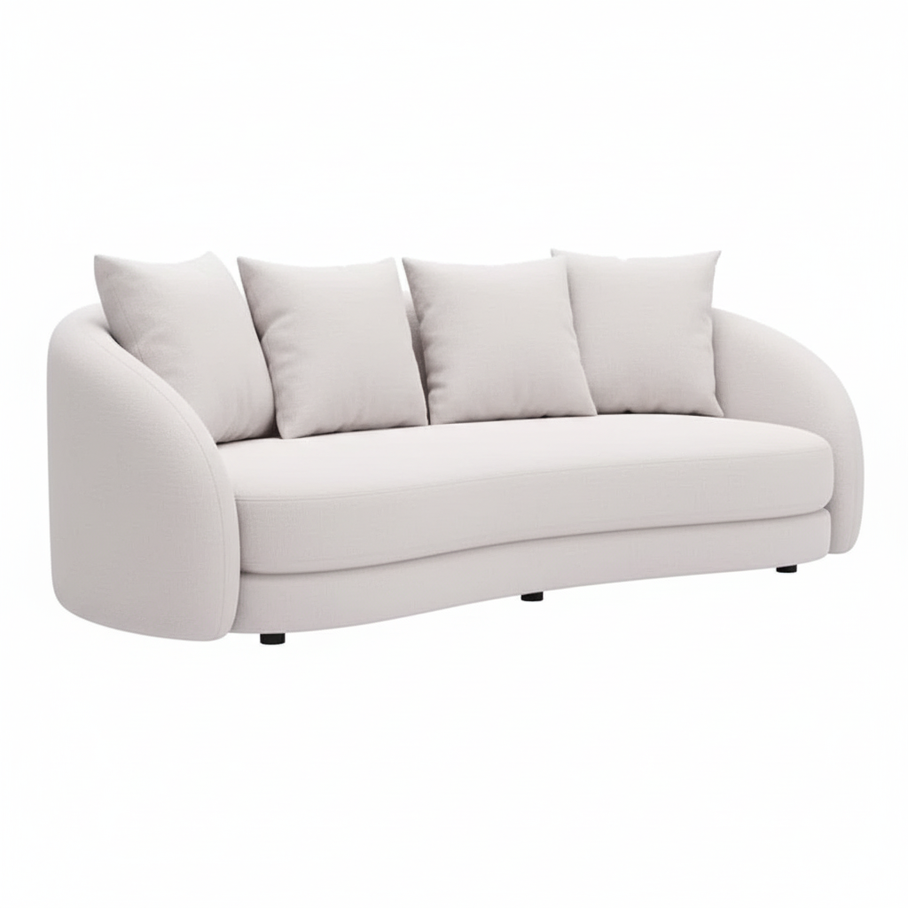 Kaly 90.6'' Wide Curved Aluminum Patio Sofa with Cushions
