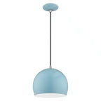 Branbury 1-Light Shiny Baby Blue Globe Pendant