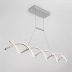 DNA Linear 16-Watt 1-Light Modern Chrome Integrated LED Hanging Pendant Light Fixture for Dining Room or Kitchen