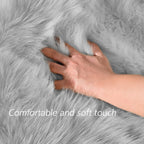 Faux Sheepskin Rug Fur Area Rugs Grey 10X12 Fluffy Rug Washable Rugs for Living Room and Bedroom Shag Rug Fluzzy Rug