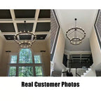 Modern Chandelier 60 In. 30-Light Gold Wagon Wheel Chandelier for Dinning Room, Foyer, Living Room, Staircase
