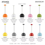 Branbury 1-Light Shiny Baby Blue Globe Pendant