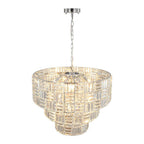 Luz 11-Light Tired round Crystal Chandelier Chrome Finish round with Mosaic Crystal for Living Room and Kitchen
