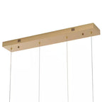 47.24 In. Modern 1-Light Gold 40-Watt Wave-Shaped Integrated LED Pendant Light Acrylic Linear Chandeliers