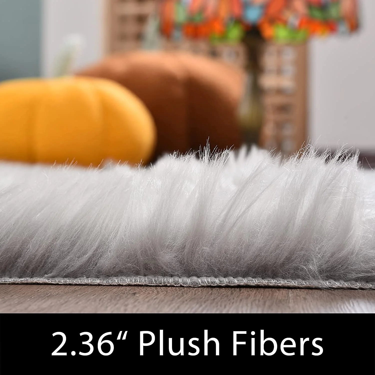 Faux Sheepskin Rug Fur Area Rugs Grey 10X12 Fluffy Rug Washable Rugs for Living Room and Bedroom Shag Rug Fluzzy Rug
