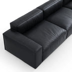 Luxury Minimalist Black Leather Sofa