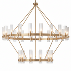 Modern Chandelier 60 In. 30-Light Gold Wagon Wheel Chandelier for Dinning Room, Foyer, Living Room, Staircase